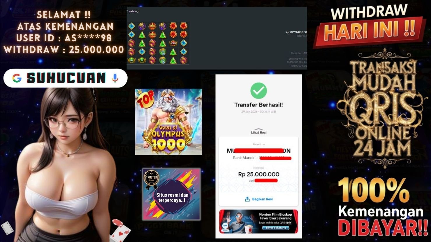 SUHUCUAN JACKPOT SLOT GATES OF OLYMPUS 1000